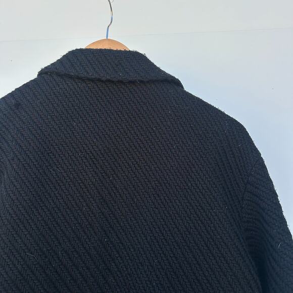 Oak + Fort Oversized Chunky Wool Knit Black Blazer Jacket Coat Small Cotton - Picture 8 of 9